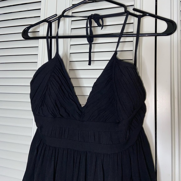 🌟Belly Basics Formal Solid Black Halter Top Dress Size Medium - Picture 2 of 4